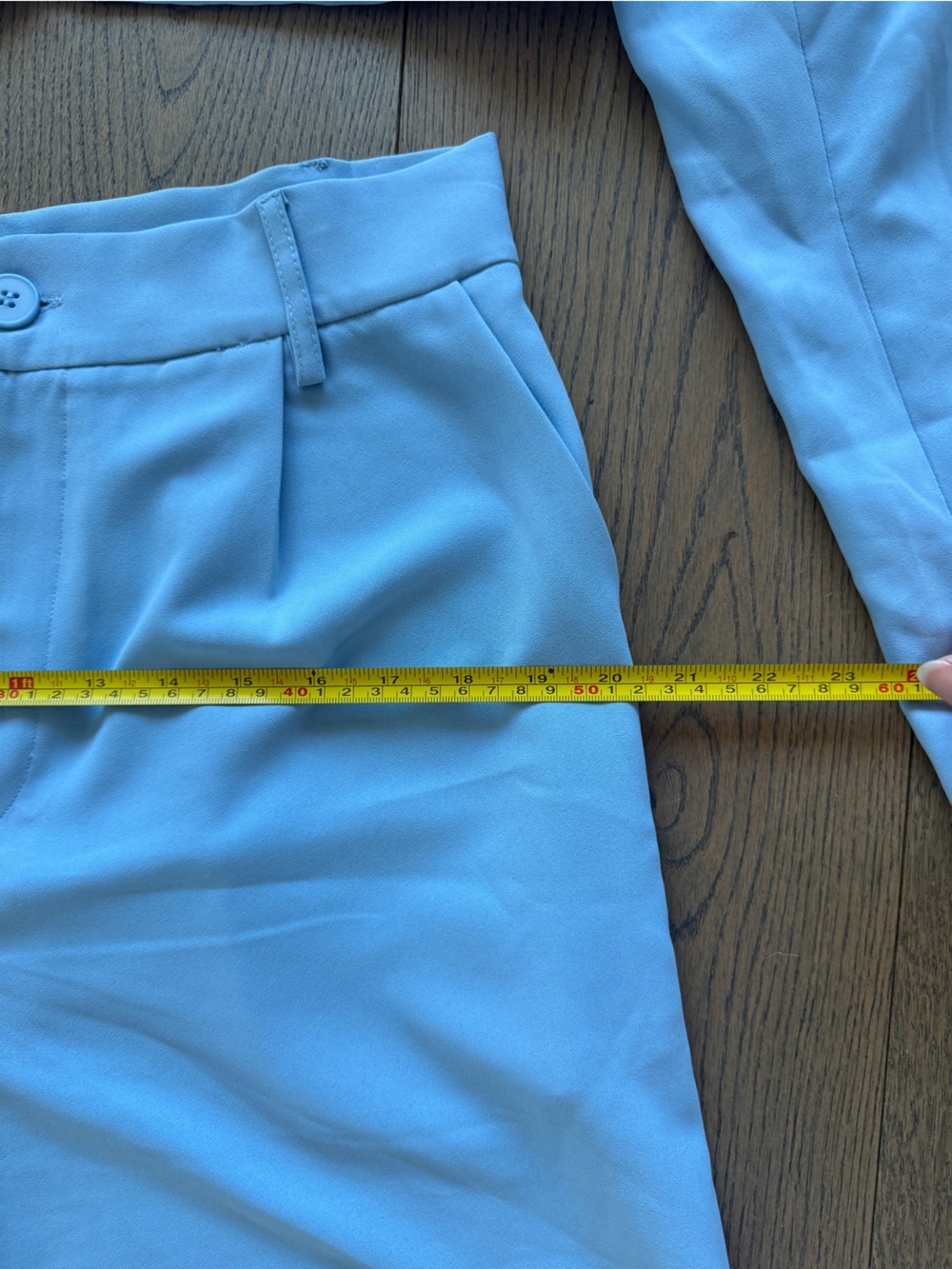 Powder blue blazer + high-waisted shorts set, size L - Picture 5 of 6
